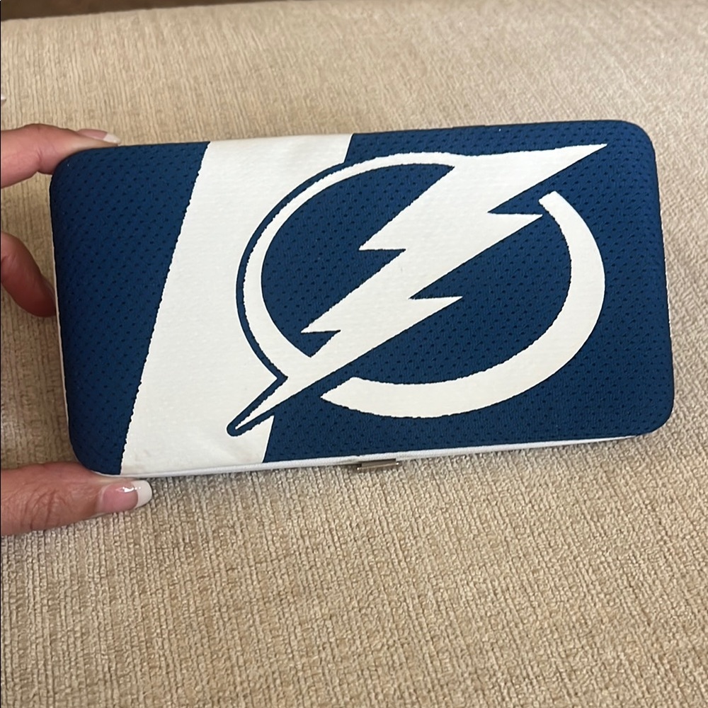 Blue and White Tampa Bay Lightning Bolt Clutch/Wallet